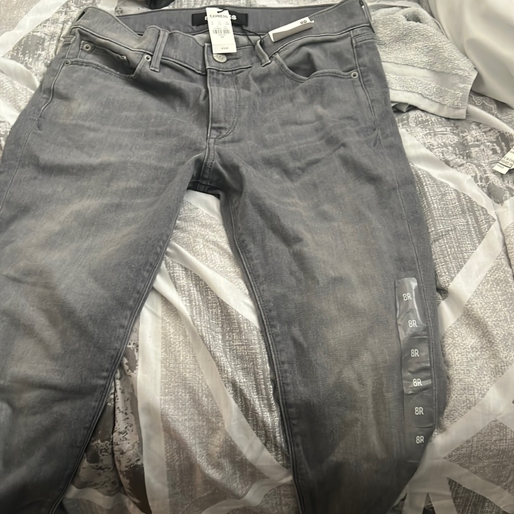 Express legging mid rise stretch grey jeans